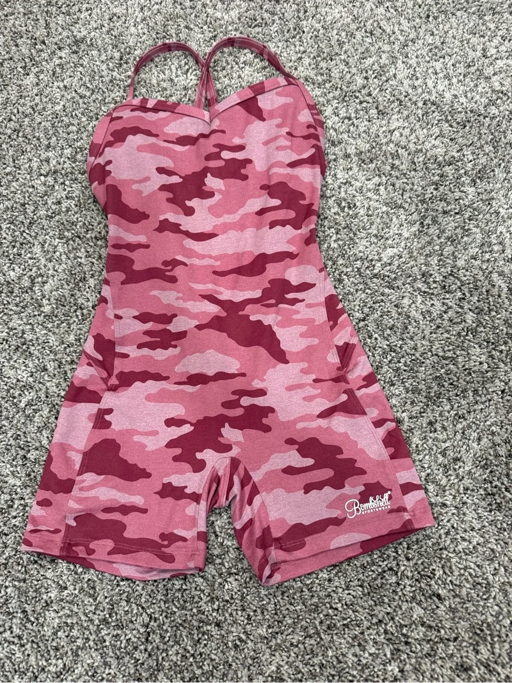 Bombshell Sportswear Pink Camo Kids One-Piece Swim Jammer